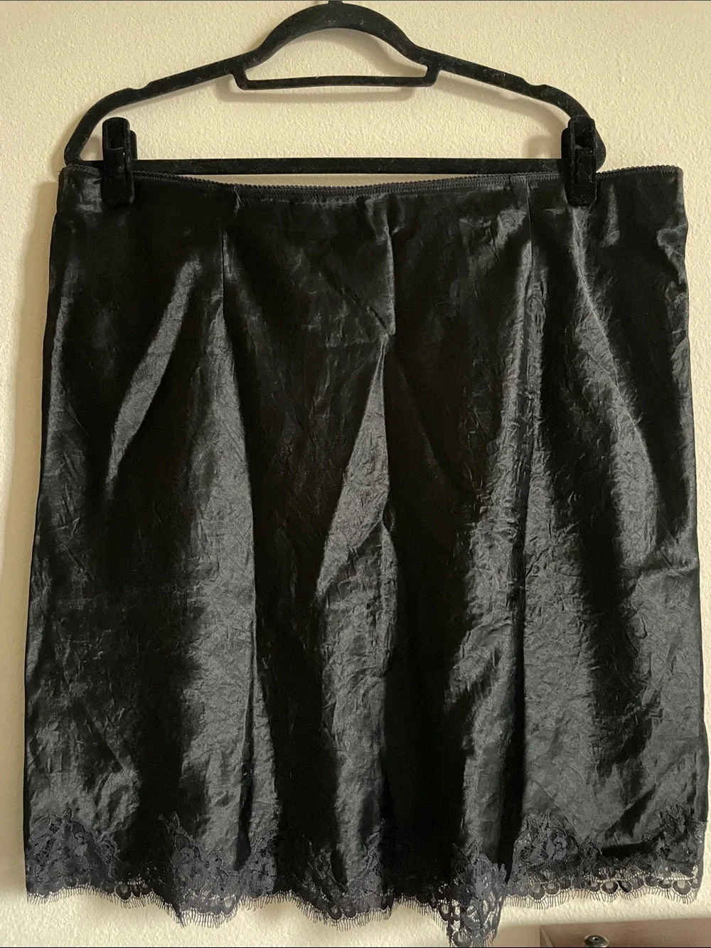J. Crew Black A-Line Skirt with Lace Hem